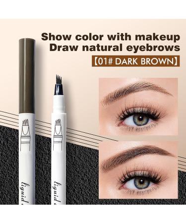 Eyebrow Pen Eyebrow Pencil with 4 Fork Tip Long-Lasting Microblading Pencil for Eyebrows Hair-Like Natural Brows (01) - Buy Online on GoSupps.com