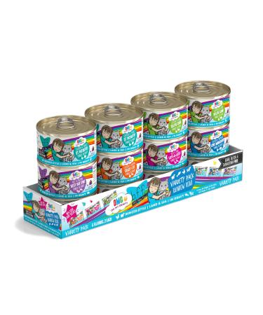 Weruva B.F.F. OMG - Best Feline Friend Oh My Gravy! Grain-Free Natural Wet Cat Food Cans, Land & Sea Recipes in Gravy Rainbow Road Can Variety Pack 2.8 Ounce (Pack of 12)