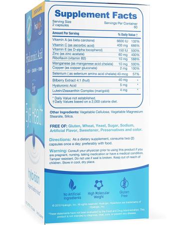Hyalogic Hylavision Hyaluronic Acid 120 Capsules - Hydration & Joint Support - Buy Online on GoSupps.com