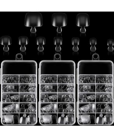 300 Pieces Fake Toenail Tips Acrylic False Toenails Full Cover Artificial French Toenails with Box for Nail Salons and DIY Foot Decoration Manicure Tools (Clear)