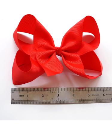 2Pcs 6 Inch Large Grosgrain Ribbon Red Hair Bows Barrettes Clip for Girls | School Hair Accessories for Toddlers & Teens - Buy Online on GoSupps.com