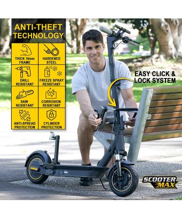 Swiss Engineered Heavy Duty U Lock | 13mm Steel Anti-Theft Design for Bicycle, Electric Scooter, Motorcycle | Silicone Outer Skin - Buy Online on GoSupps.com