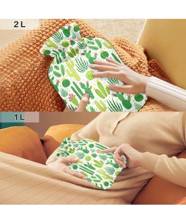 Cactus Floral Hot Water Bottle - 1L Pain Relief & Muscle Injury Relief | International Shipping Available - Buy Online on GoSupps.com