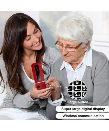 Artfone Senior Cell Phone 2G GSM Folding Mobile with Large Buttons SOS Button 2.4 Color Display & Dual SIM No Contract Perfect for Seniors (Red F20) - Buy Online on GoSupps.com