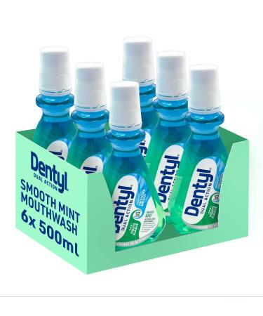 Dentyl Dual Action Smooth Mint Plaque-Reducing CPC Mouthwash 6x500ml
