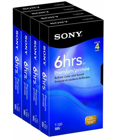Sony 4T120VRC 4-Pack 120-Minute VHS Tapes (Discontinued by Manufacturer)