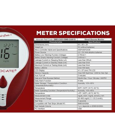 Advocate Redi-Code Plus Blood Glucose Meter - Home Care Glucometer Kit - Buy Online on GoSupps.com