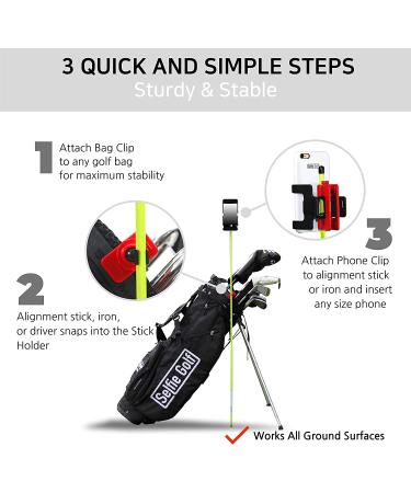 SelfieGOLF Record Golf Swing Holder - PGA Best Product Winner | Selfie Putting Training Aid for Any Golf Bag - Red/Black - Buy Online on GoSupps.com