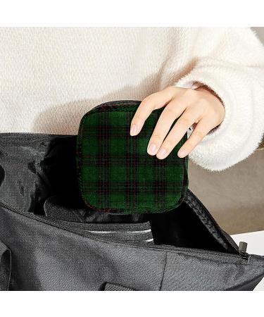 Anna Cowper Green Buffalo Plaid Menstrual Storage Bag - Portable Period Pouch for Women, Nursing Pads, Tampons - Multi-colored - Buy Online on GoSupps.com