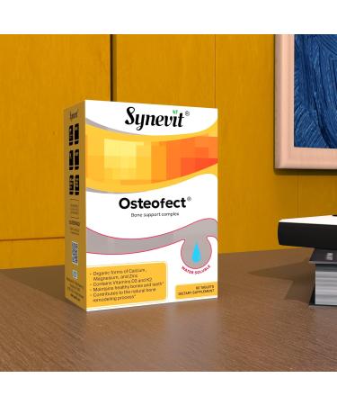 Synevit Osteofect Bone Support Complex Organic Calcium with Vitamin D3 & K2 Magnesium & Zinc - Supports Healthy Bones & Teeth 60 Veg Capsules - Buy Online on GoSupps.com