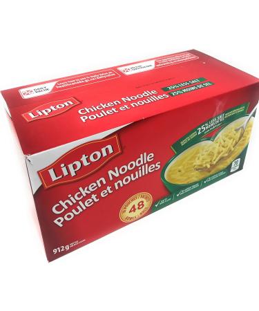 Lipton Chicken Noodle Soup Reduced Sodium - 25% Less Salt - 16 Pouches Equals 48 Bowls - Buy Online on GoSupps.com