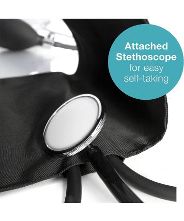 HealthSmart Manual Blood Pressure Monitor Kit with Attached Stethoscope - Standard Cuff Size 10-14 Inches, Black, Adult - Buy Online on GoSupps.com