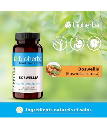 Boswellia Serrata - Joint Care Supplement - 400mg 100 Capsules Per BIOHERBA - Buy Online on GoSupps.com