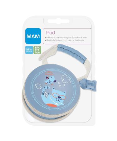 MAM POD Pacifier Pocket - Store 2 Pacifiers Velcro Fastener Cat Design - 1 Pack Blue - Buy Online on GoSupps.com
