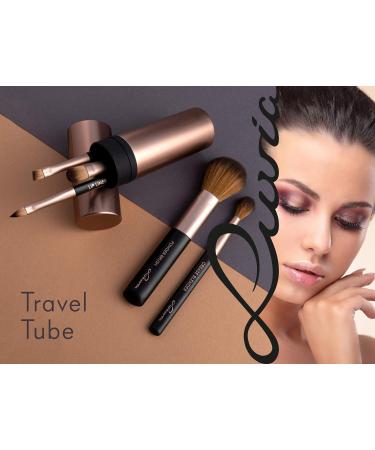 Buy Luvia Travel Brush Set - 5 Vegan Makeup Brushes with Storage | Espresso Brown & Cappuccino | Perfect for International Shipping - Buy Online on GoSupps.com