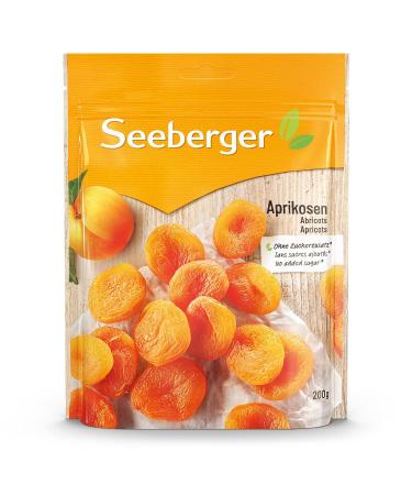 Seeberger Abricots : Abricots de tr s grande taille m ris au soleil et orange vif - ar me sucr et fruit - sans sucre - s ch s - d noyaut s vegan (1 x 200 g) 200g