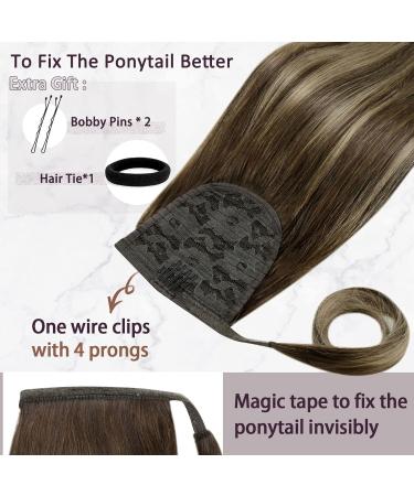 Runature 35cm Brown Balayage Real Hair Braid Ponytail Extension #4/27/4 - Luxurious Smooth Human Hair - Buy Online on GoSupps.com