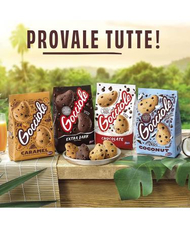 Pavesi Gocciole Caramel Set of 3 cookies with crunchy chocolate and caramel seeds 300 g - Buy Online on GoSupps.com