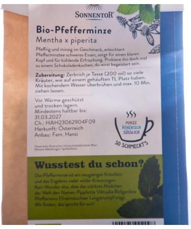  Sonnentor Sonnentor Organic Peppermint (6 x 50g) - Buy Online on GoSupps.com