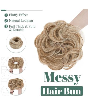 Sego Hair Part with Rubber Band - 55g Dutt Hair Tie & Extensions for Messy Buns | Coffee Brown Mix Blonde - Buy Online on GoSupps.com