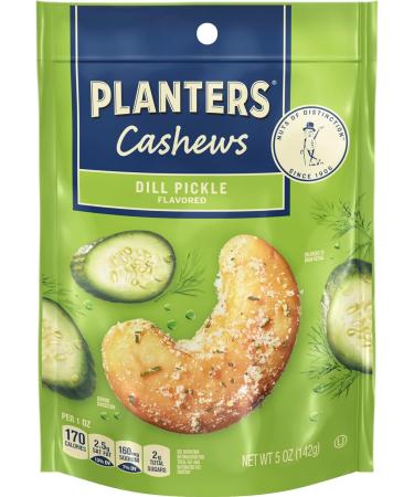 PLANTERS Whole Cashews Dill Pickle Flavored Party Snacks Plant Based Protein 5 oz (Pack of 2) Bundle With a Snack Scout Lunch Bag - Buy Online on GoSupps.com