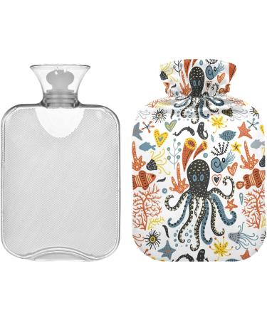 NAANLE Cartoon Octopus Hot Water Bottle - 2L Transparent for Warm & Cold Therapy Ideal for Pain Relief | International Shipping Available - Buy Online on GoSupps.com