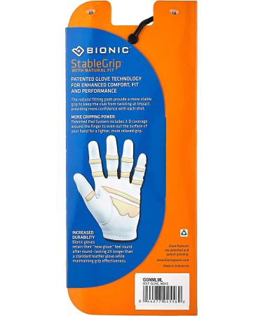 BIONIC Men's StableGrip Golf Glove - White, X-Large - Buy Online on GoSupps.com