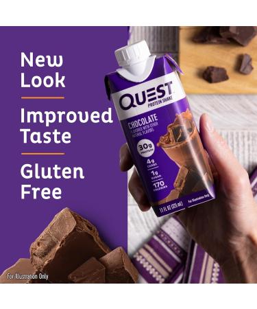 Quest Nutrition Ready To Drink Chocolate Protein Shake High Protein Low Carb Gluten Free & Protein Chips Variety Pack (BBQ Cheddar & Sour Cream Sour Cream & Onion) - Buy Online on GoSupps.com