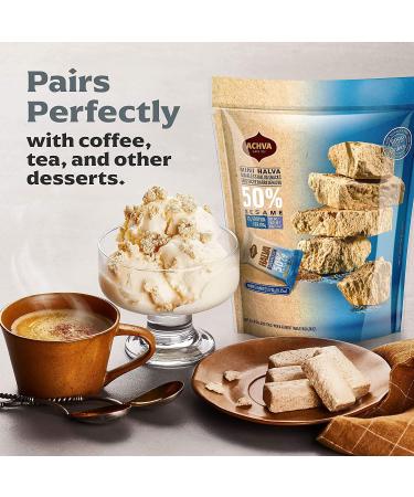 Achva Halva Mini Snack Bag - 50% Sesame Vegan Treat | Healthy Breakfast & Snack - 15 x 10g Gift Pack - Buy Online on GoSupps.com