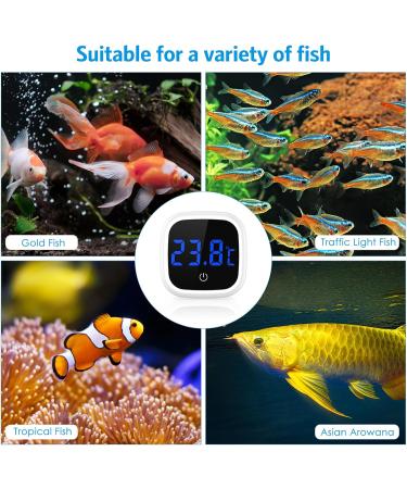 Brifit Mini Digital Aquarium Thermometer 2 Pieces - Precision LED Touch Screen for Freshwater & Marine Aquariums - Buy Online on GoSupps.com