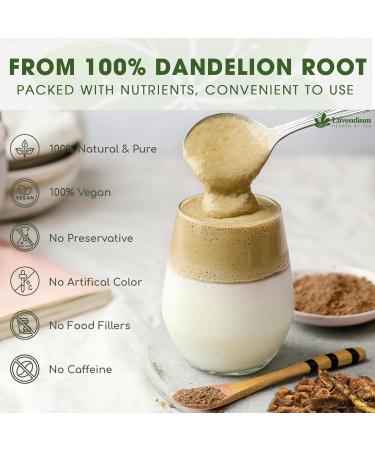 Lavendium Premium 120g (4.23oz) Dandelion Root Powder 100% Natural and Pure from Dandelion Root No Additives No Gluten No Sugar Vegan - Buy Online on GoSupps.com