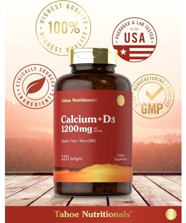 Carlyle Calcium 1200 mg with Vitamin D3 | 120 Softgels | Non-GMO & Gluten Free Supplement for Men and Women | Tahoe Nutritionals - Buy Online on GoSupps.com