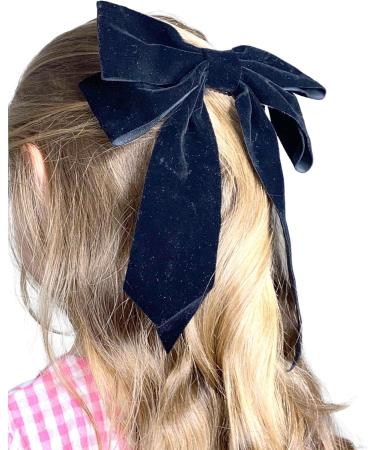 Generic Set of 2 Hair Bow Clips in Black Velvet Set of Clips for Girls Boys and Adults - Buy Online on GoSupps.com