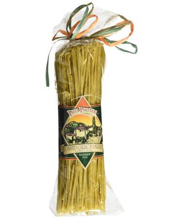 Pasta Partners Handmade Roasted Garlic Parsley Linguini Pasta, 12 Ounce - Cooks in 2-3 Minutes