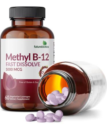 Futurebiotics Methyl B12 5000 MCG Vitamin B12 Methylcobalamin Cherry Flavor Non-GMO 60 Vegetarian Lozenges 60 Count (Pack of 1) - Buy Online on GoSupps.com