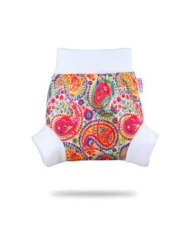Petit Lulu Pull Up Cloth Nappy Wrap | Size XL | Washable Diaper Wrap | Reusable Cloth Nappies | Made in Europe (Colourful Orient)