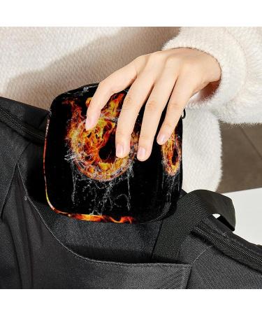 Menstrual Pad Bag with Zipper | Women's Tampon Bag | Stylish 3D Abstract Flame & Water Design | Color 8 - Perfect for Girls & Women - Buy Online on GoSupps.com