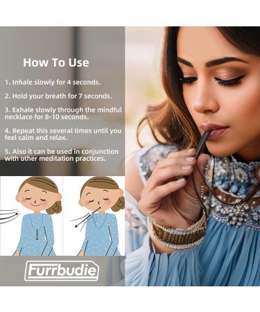 2PCS Anxiety Breathing Necklace - Anapana Breathlace for Stress Relief & Meditation - Gift Boxed for Men and Women (Black&Gold) - Buy Online on GoSupps.com