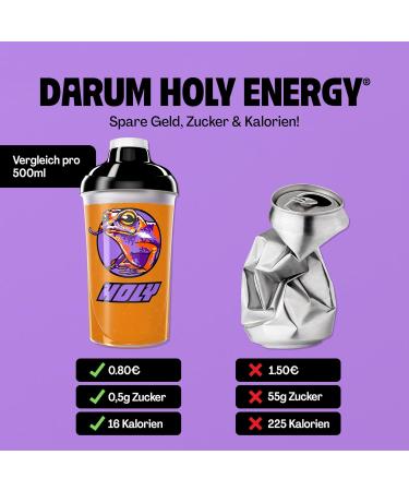 Buy Holy Energy Gaming Booster - Fruity Frog Powder | 50 Portions | Mango Maracuja & Pineapple | Focus Booster | Vegan | Natural Flavors - Buy Online on GoSupps.com