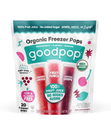 GoodPop Organic Freezer Pops | 100% Juice | No Added Sugar - 20ct - Buy Online on GoSupps.com