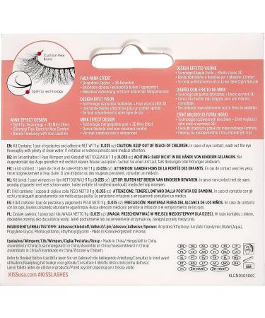 KISS Lash Couture Naked Drama Collection 1 Pair of False Lashes Veil Full and Fluffy Faux Mink Fake Eyelashes with Cushion Flexi Band includes Lash Glue - Buy Online on GoSupps.com