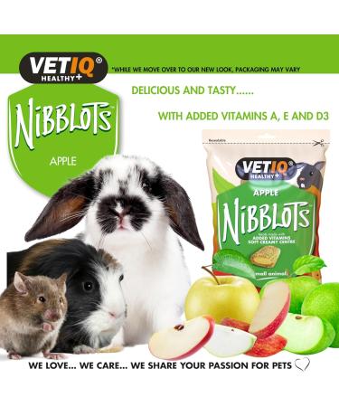 VetIQ Apple Nibblots 8x 30g Tasty Hamster Treats For Your Guinea Pig/s or Hamster/s Guinea Pig Treats with Added Vitamins For Skin & Coat with Rosemary Extract Apple 8PK 30 g (Pack of 8) - Buy Online on GoSupps.com