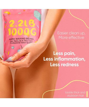 FAVIRZCE Hard Wax Beads 2.2LB - Brazilian Coarse Hair Removal Formula - With Measuring Spoons - Pink Wax Beans for Women and Men - Buy Online on GoSupps.com