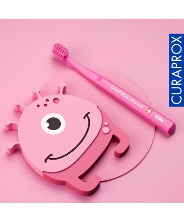 Curaprox CS Kids Toothbrush - Ultra Soft 5500 CUREN Bristles Small Head Pink - Best Manual Toothbrush for Children - Buy Online on GoSupps.com