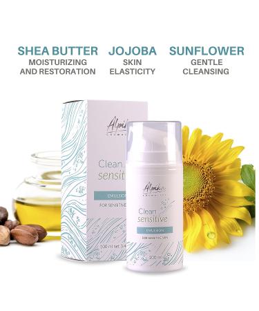 Alpika Cosmetics Creamy Cleansing Emulsion for Sensitive and Rosacea-Prone Skin - Facial Cleanser with Natural Ingredients - Moisturizing Daily Cleanser (3.4 fl oz) - Buy Online on GoSupps.com