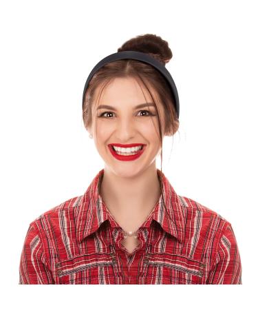 SIQUK 12 Pieces Black Satin Headbands for Women & Girls - 1 Inch Wide Hairbands - Perfect for Fashion & Comfort - International Shipping Available - Buy Online on GoSupps.com