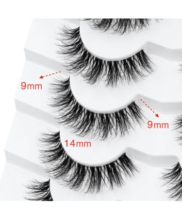 3D Clear Band Soft Faux Mink Cat Eye False Eyelashes - 7 Pairs Natural Wispy Reusable | Happy Heartbeat (No.202) - Buy Online on GoSupps.com
