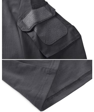TACVASEN Men's Military Slim Fit Pullover Long Sleeve 1/4 Zip T-Shirt - Dark Gray, XL - Buy Online on GoSupps.com