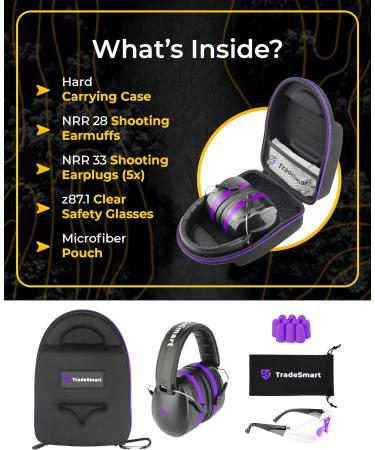 TRADESMART Purple & Gunmetal Grey Shooting Ear and Eye Kit - U.S. Certified for Women & Men - Buy Online on GoSupps.com
