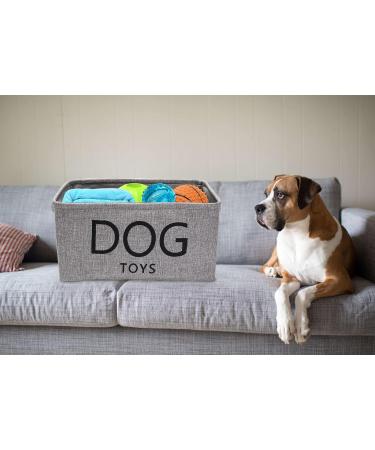 Pethiy Linen Storage Basket for Dog Toys - 24L Toy Box with Handles | Gray Pet Accessory Storage | 40x30x20cm - Buy Online on GoSupps.com
